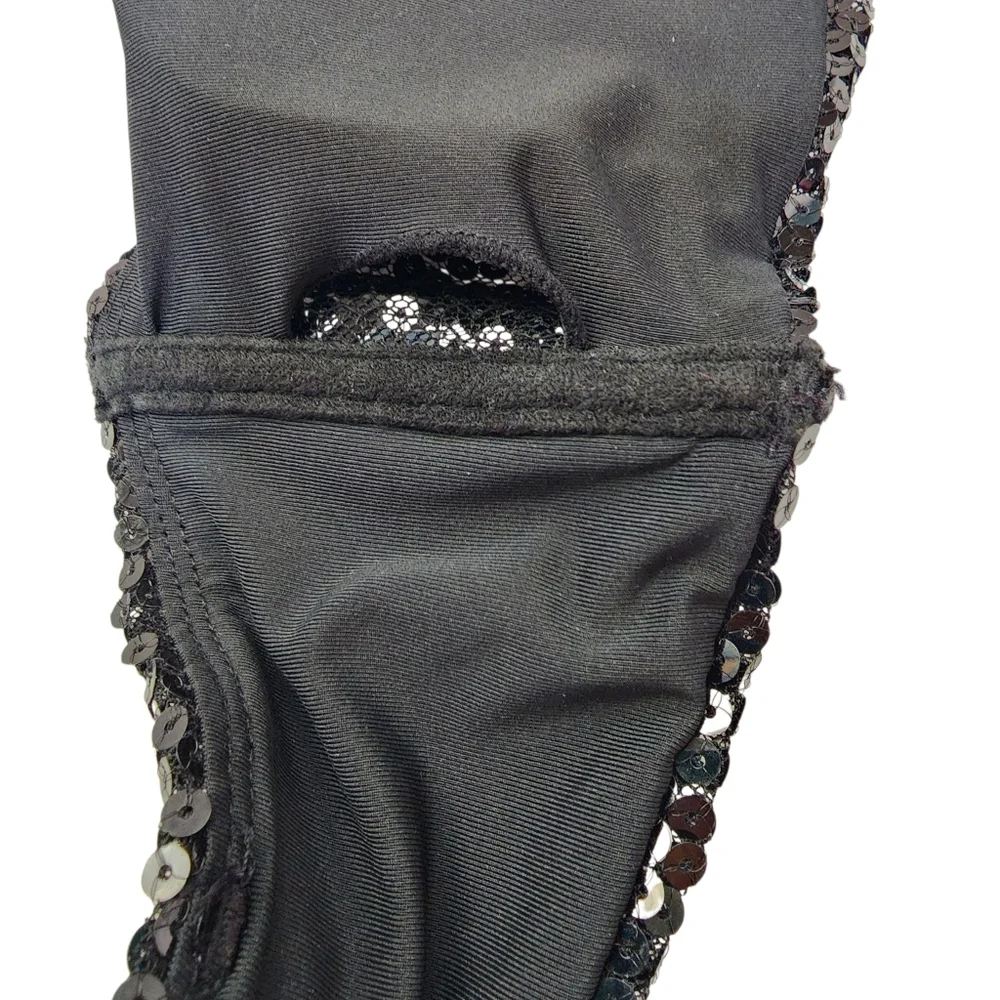 Rene Rofe Sequin bandeau bra adjustable straps removable cups size large - Picture 7 of 11